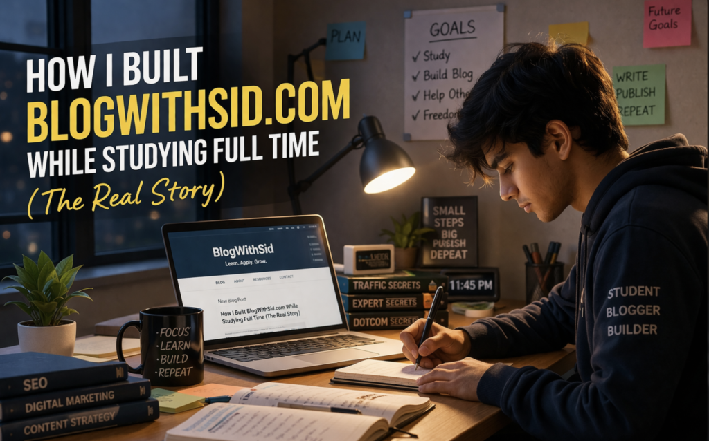 How I built BlogWithSid.com while studying full time as a student blogger