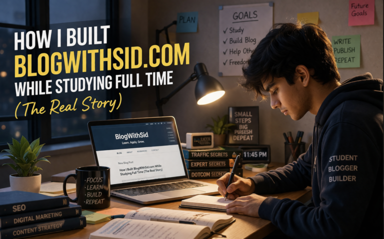 How I built BlogWithSid.com while studying full time as a student blogger